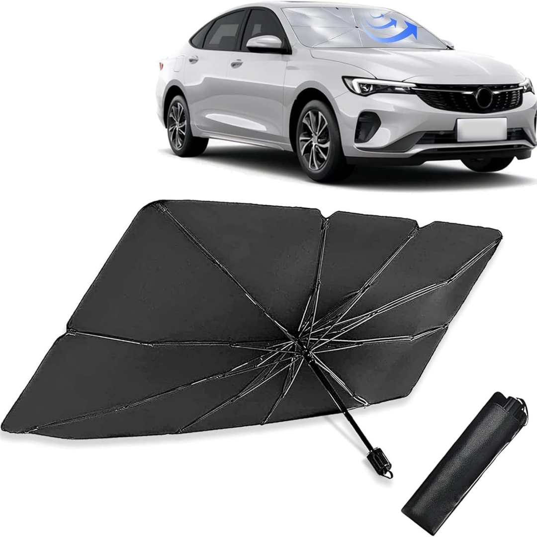 Car Sunshade Windshield Umbrella Foldable - Guarda-sol para-brisa tipo guarda-chuva, 3 camadas