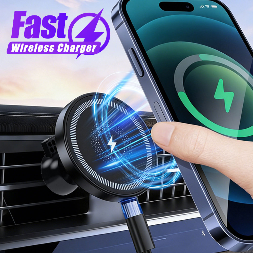 Magnetic Phone Holder For Car Vent - Carregador Magnético Sem Fio para Carro