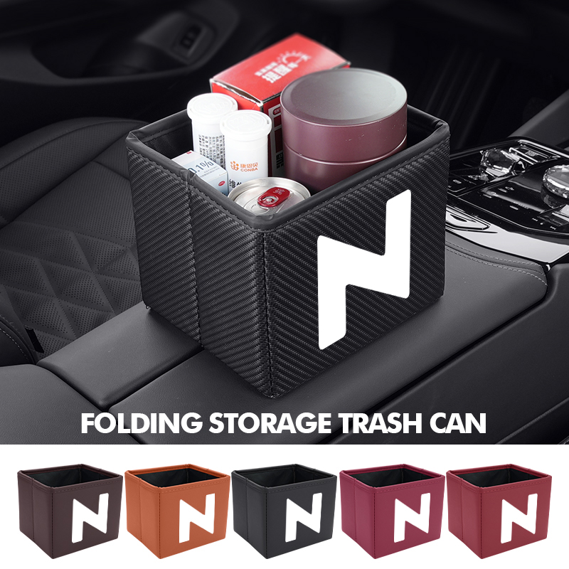 Waterproof Car Trash Can With Lid - Lixeira dobrável para carro, saco organizador