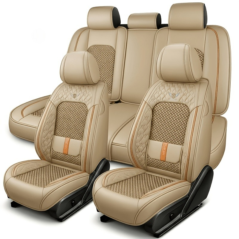 Leather Car Seat Covers Full Set Universal - Para Peugeot 206, W205, Honda Jade,