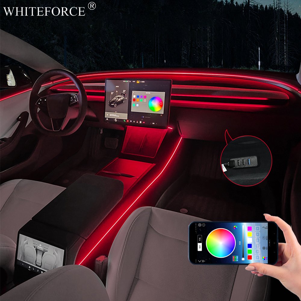Led Ambient Interior Car Lights App Control - Para tesla modelo y juniper led