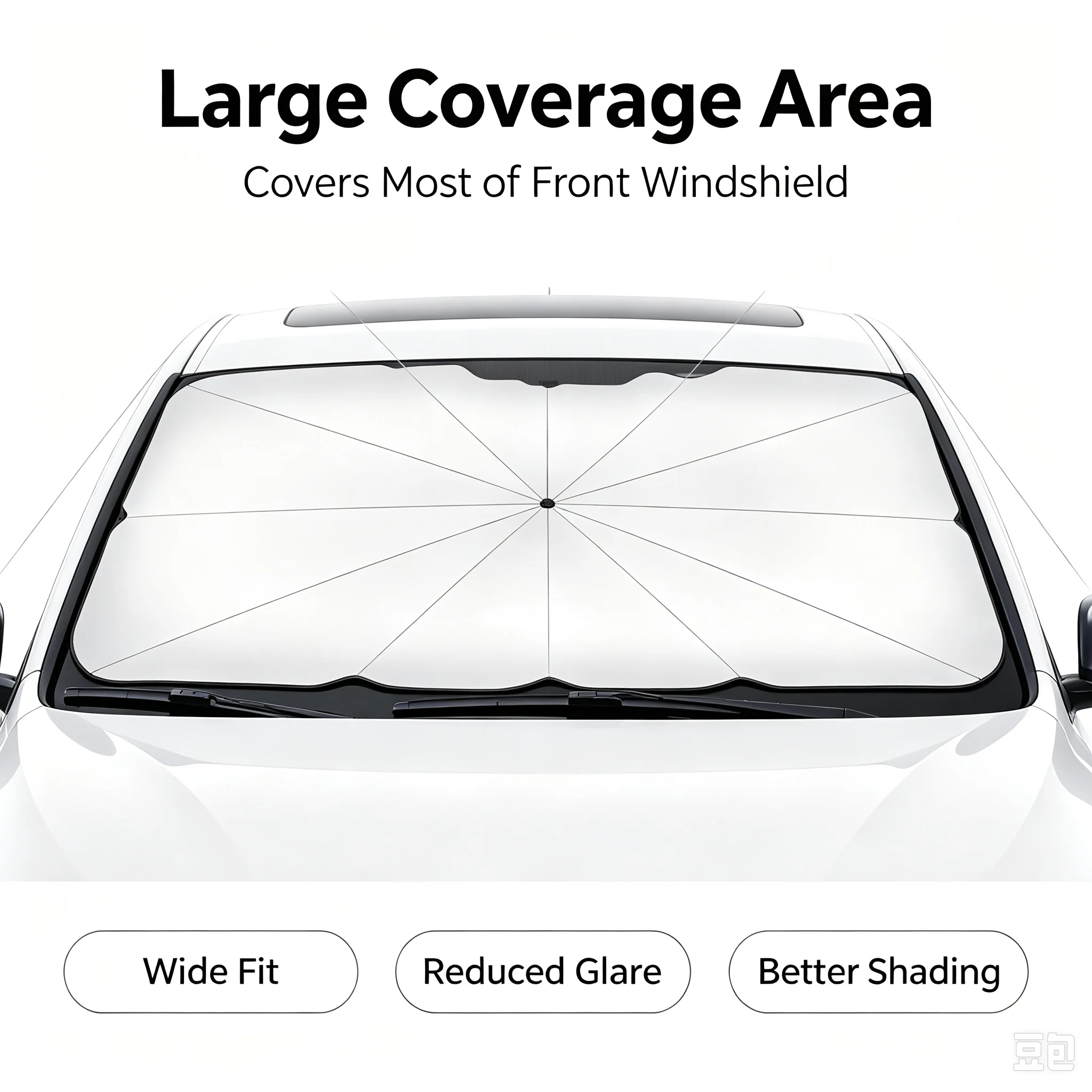 Car Sunshade Windshield Umbrella Foldable - Sombrinha Dobrável para Para-brisa de Carro,