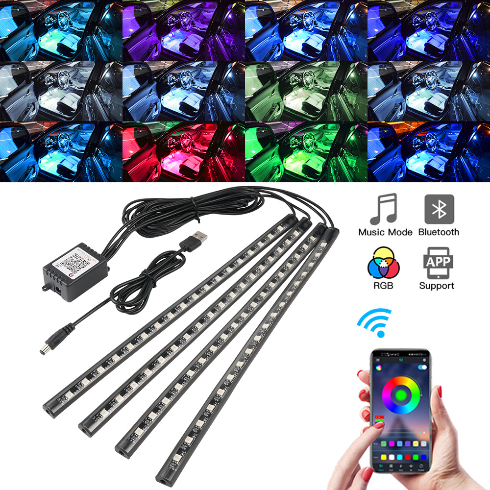 Led Ambient Interior Car Lights App Control - Neon led interior luz do carro