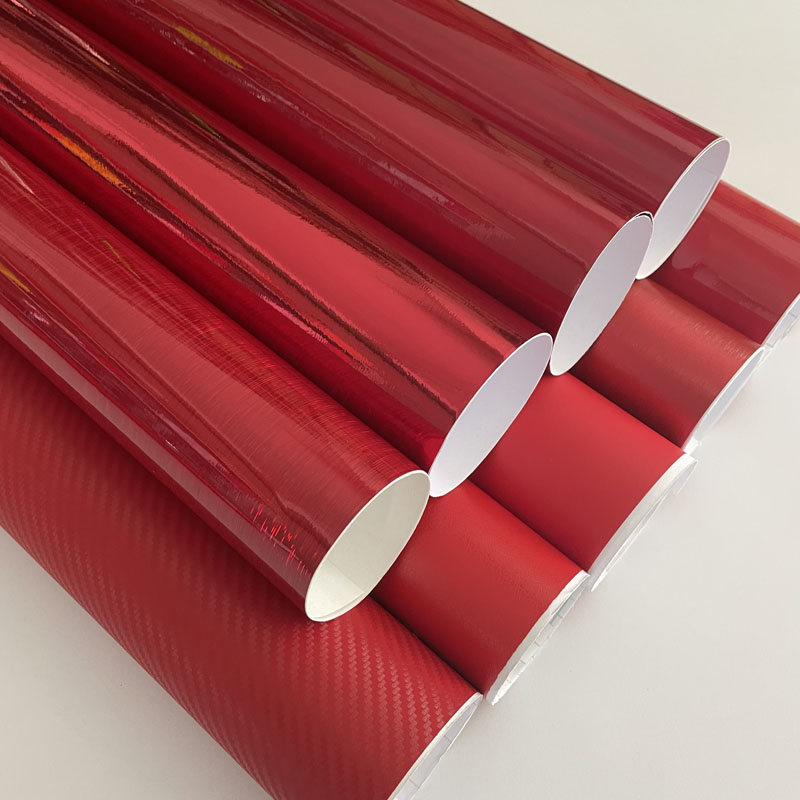Anti Glare Car Rearview Mirror Film - Vermelho forjado carbono fosco brilhante escovado