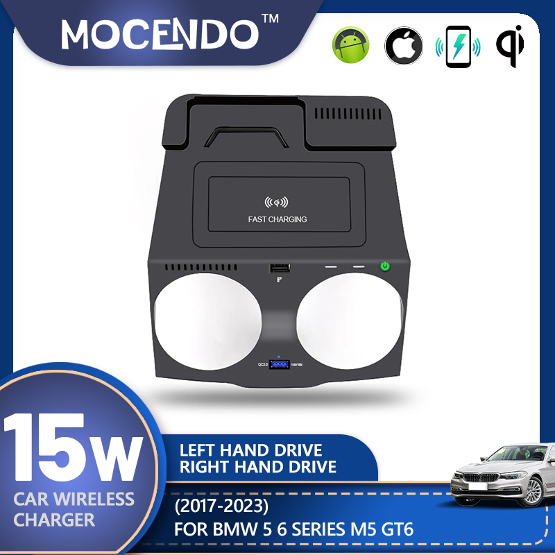 Wireless Car Charger Mount Fast Charging - Carregador Sem Fio Qi de 15W
