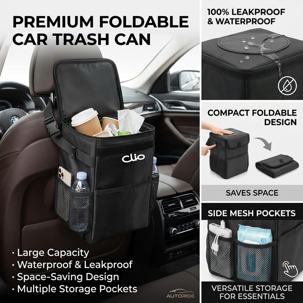 Waterproof Car Trash Can With Lid - Saco de armazenamento para lixo de