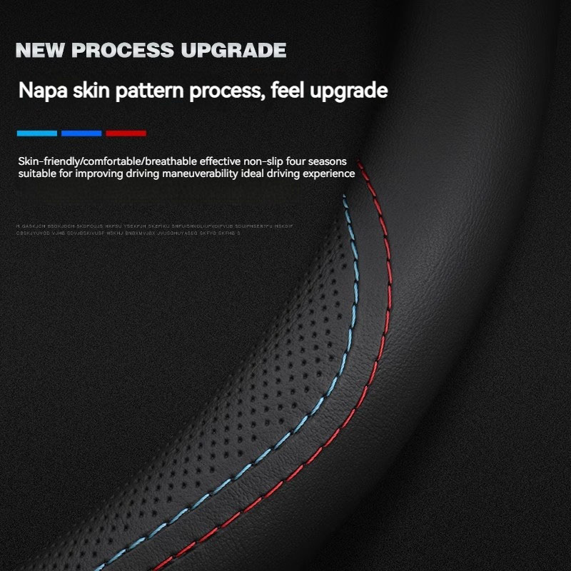 Capa de Volante de Couro para  - Car Steering Wheel Cover Anti Slip Breathable avaliação e preço