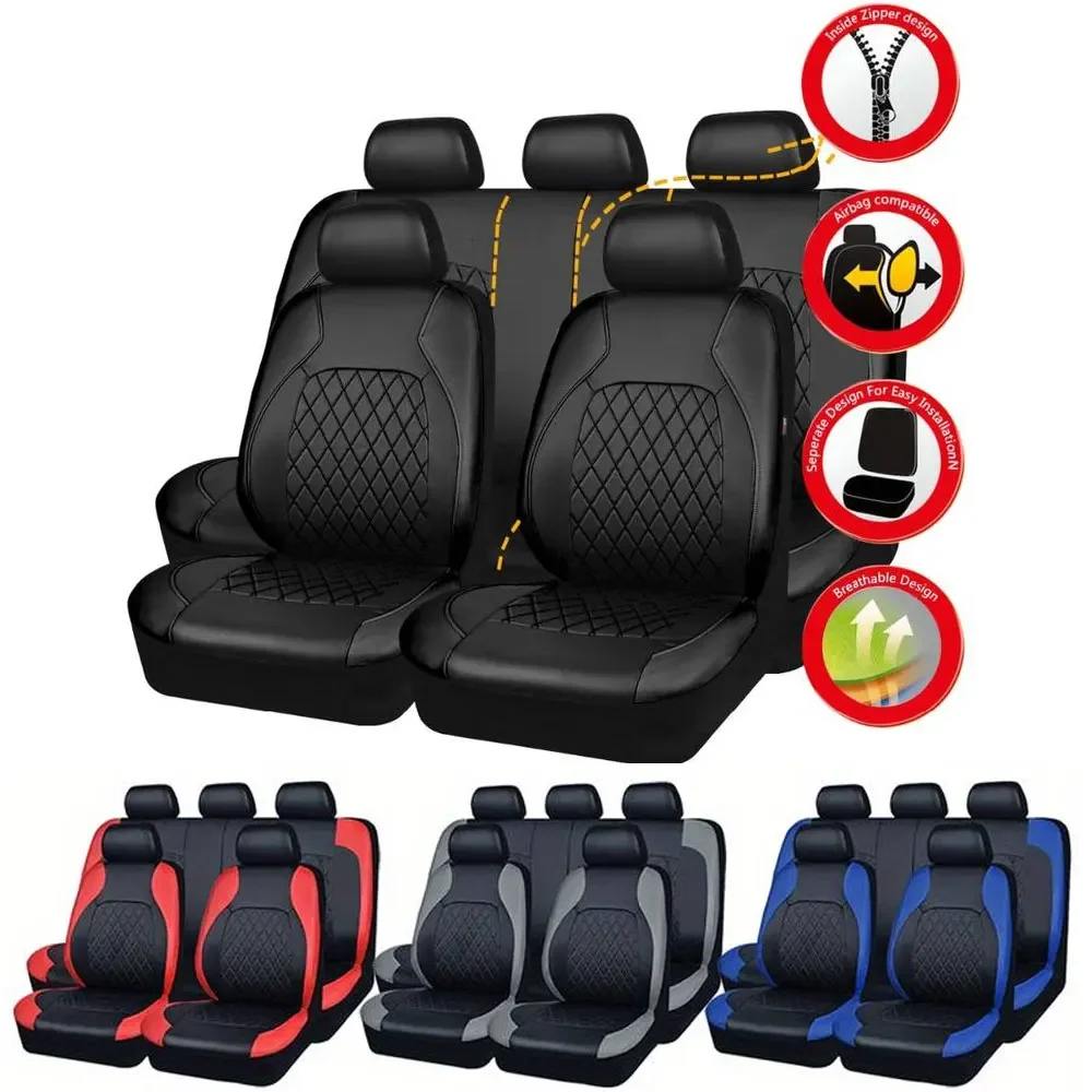 Capas de Assento de Carro em C - Leather Car Seat Covers Full Set Universal avaliação e preço