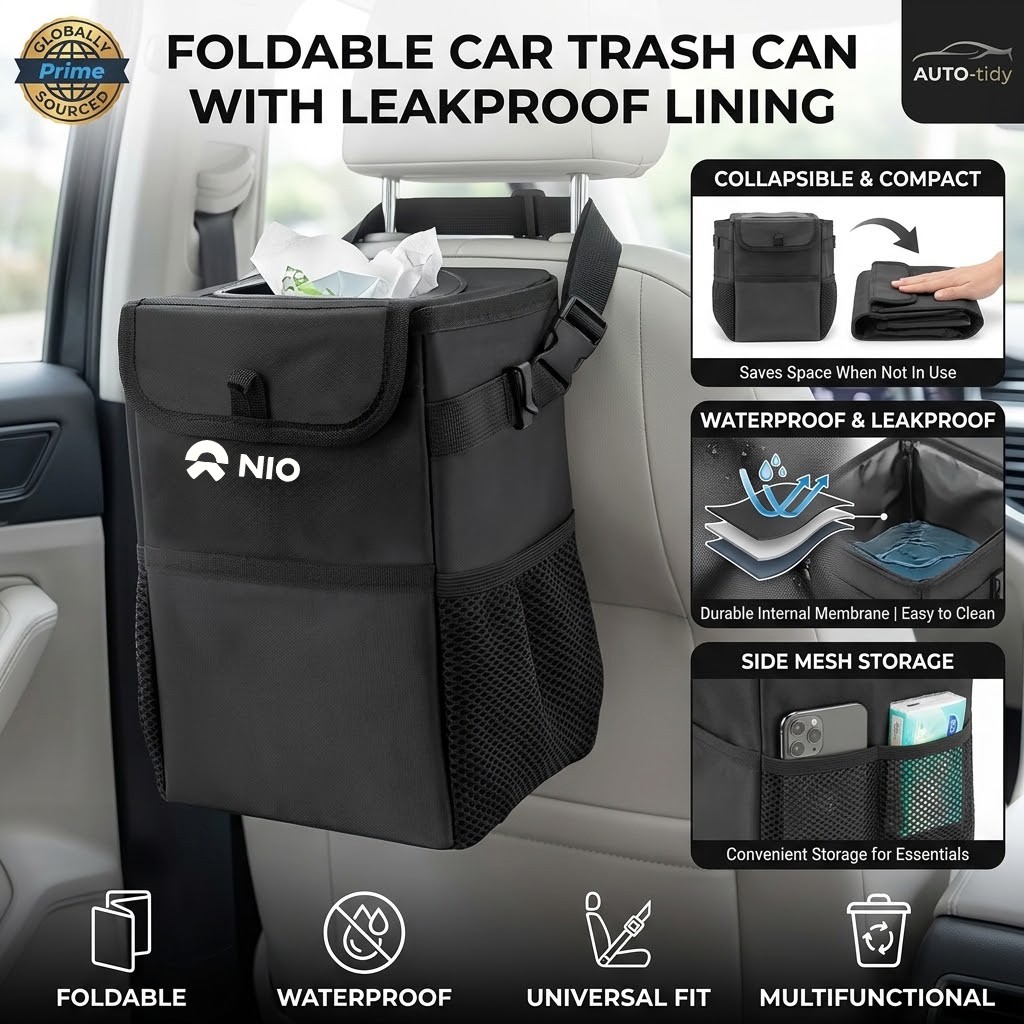 Lixeira para carro dobrável, p - Waterproof Car Trash Can With Lid avaliação e preço