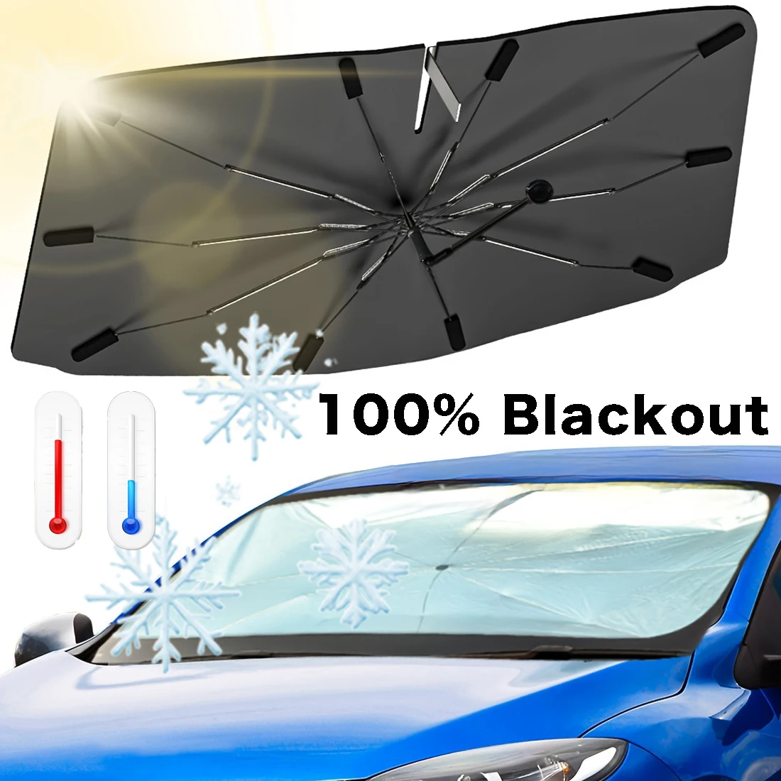 Protetores de Sol para Para-br - Car Sunshade Windshield Umbrella Foldable avaliação e preço