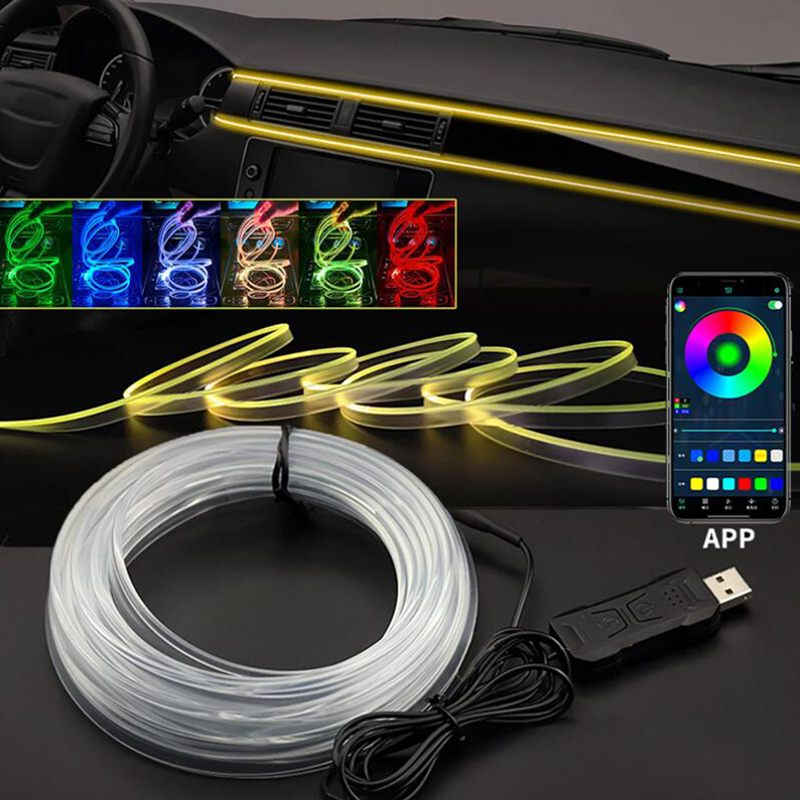 Interior do carro atmosfera lu - Led Ambient Interior Car Lights App Control avaliação e preço