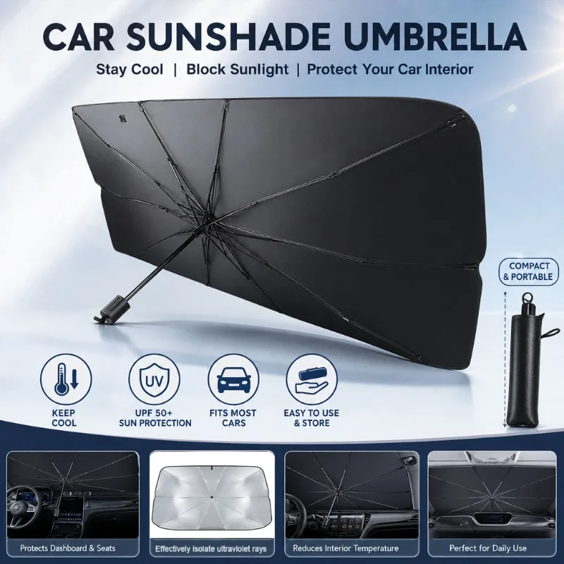 Protetor Solar para Para-brisa - Car Sunshade Windshield Umbrella Foldable avaliação e preço